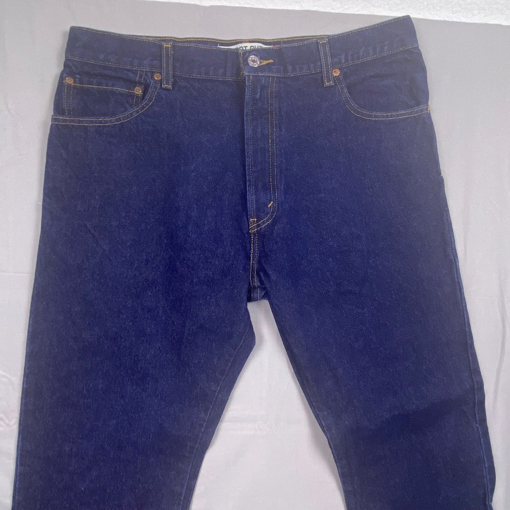 Levi 517 Boot Cut Jeans Mens 36x34 Blue Denim Rigid Dark Wash Workwear Casual